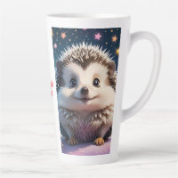 Adorable Hedgehog with stars and  hearts 