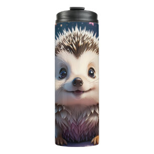 Adorable Hedgehog with stars and hearts Thermal Tumbler