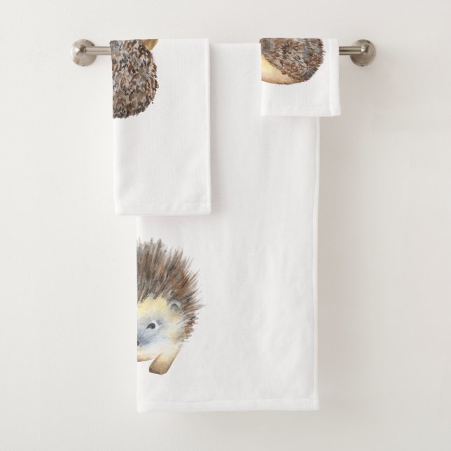 Adorable Hedgehogs Bath Towel Set (Insitu)