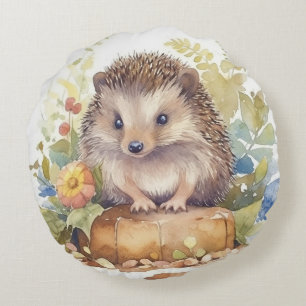 Adorable Hedgehogs  Round Cushion