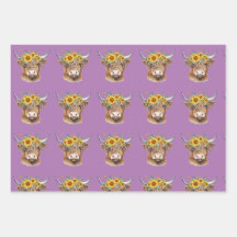 Adorable Highland Cow/Calf Wrapping Paper