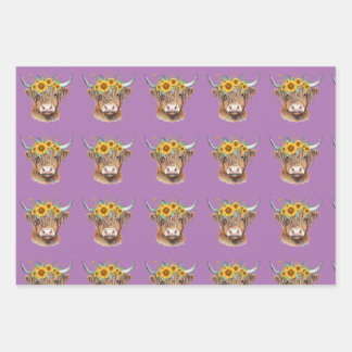 Adorable Highland Cow/Calf Wrapping Paper