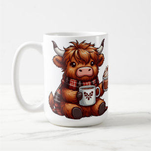Adorable Highland Cow Enjoying Cosy Beverages Coffee Mug