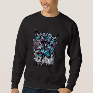Adorable Hipster Owl In Bow Tie Abstract Bohemian  Sweatshirt