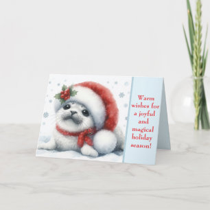 Adorable Holiday Baby Seal - Cute & Festive Card