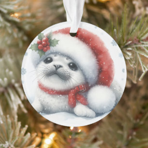 Adorable Holiday Baby Seal - Cute & Festive Ornament