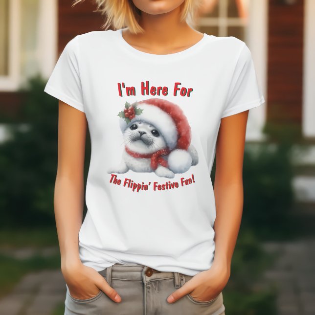 Adorable Holiday Baby Seal - Cute & Festive  T-Shirt (Creator Uploaded)