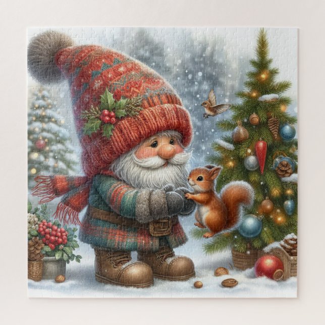 Adorable Holiday Christmas Gnome Jigsaw Puzzle (Vertical)