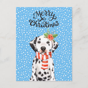 Adorable Holiday Dalmatian Puppy Holidays Postcard