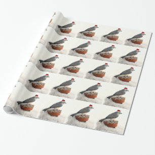 Adorable Holiday Tufted Titmouse Wrapping Paper