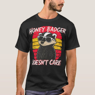 Adorable Honey Badger Funny Retro Style Doesn't T-Shirt