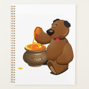Adorable Honey Loving Bear with Honey Pot  Planner