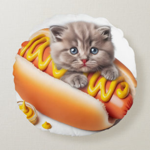 Adorable Hot Dog Cat Funny Throw Pillow for Pet Lo
