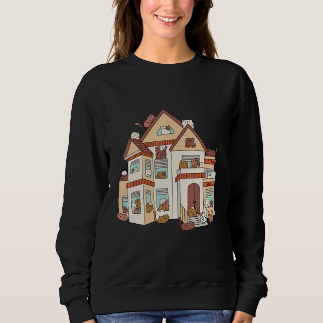 Adorable House Cats in Cute Poses Cat  Cute Cats Sweatshirt (Front)