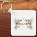 Adorable Hummingbirds Add Photo Name Keychain<br><div class="desc">Create a hummingbird keychain featuring your names and desired photo. Great for engagements,  weddings,  anniversary,  married couples,  and more. Add your desired names to the front of the keychain. Add your favourite photo to the back. Use the template to personalise.</div>