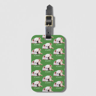 Adorable iCuddle Bulldog Puppy Luggage Tag