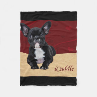 Adorable iCuddle French Bulldog Fleece Blanket