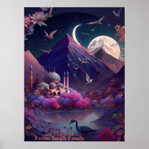 Adorable Imaginary Night View of A Mosque-FullMoon Poster