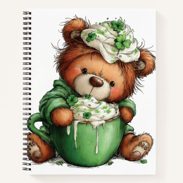 ADORABLE IRISH THEMED TEDDY BEAR NOTEBOOK (Front)