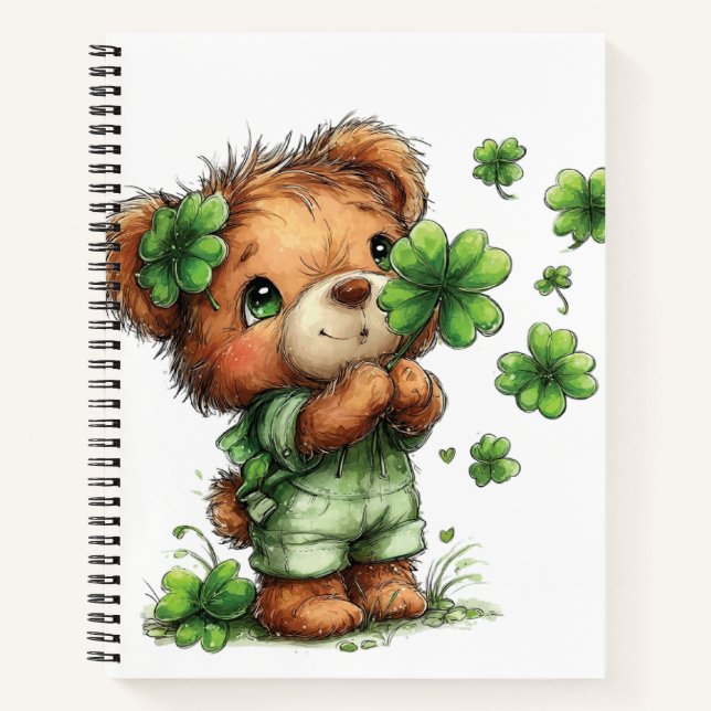 ADORABLE IRISH THEMED TEDDY BEAR NOTEBOOK (Front)