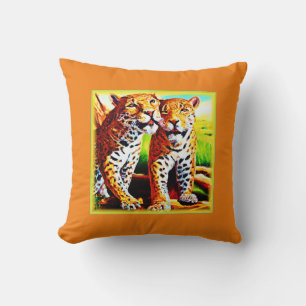 Adorable Jaguar Cubs in the Jungle. Buy Now Cushion