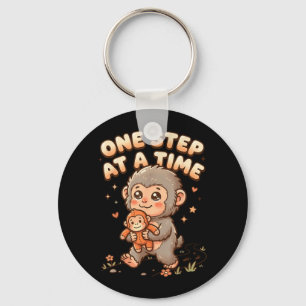 Adorable Japan Baby Monkey Men Women Kids One Step Key Ring
