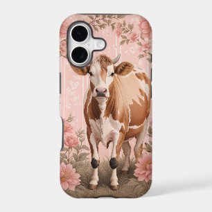 Adorable Jersey Cow Pink Floral