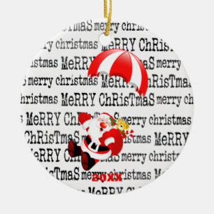 Adorable Jolly Santa Claus Parachuting Ornament