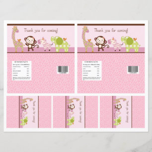 Adorable "Jungle Girl" Candy Bar Labels 2 sizes