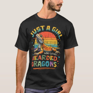 Adorable Just A Girl Who Loves Bearded Dragons T-Shirt