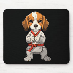 Adorable Karate Dog With Determined Look  Mouse Pad