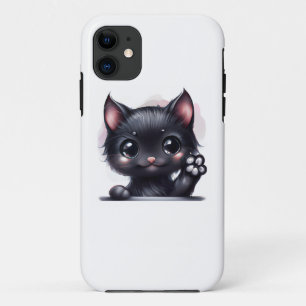 Adorable Kawaii Black Cat iPhone 11 Case