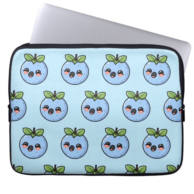adorable Kawaii Blueberry Plushii Laptop Sleeve (Front)