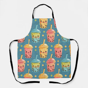 Adorable Kawaii Boba Drink Design Apron