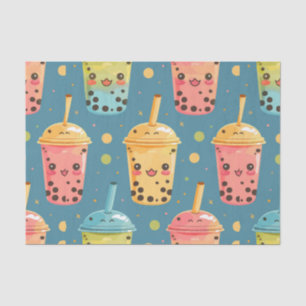 Adorable Kawaii Boba Drink Design Tissue Paper
