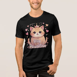 "Adorable Kawaii Cat T-Shirt – Cute Pastel Aesthet Tri-Blend Shirt