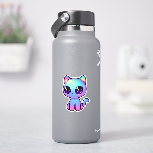 Adorable Kawaii Colourful Galaxy Cat (HydroFlask)