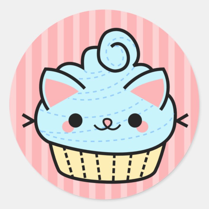Adorable Kawaii Cupcake Sticker | Zazzle.com.au