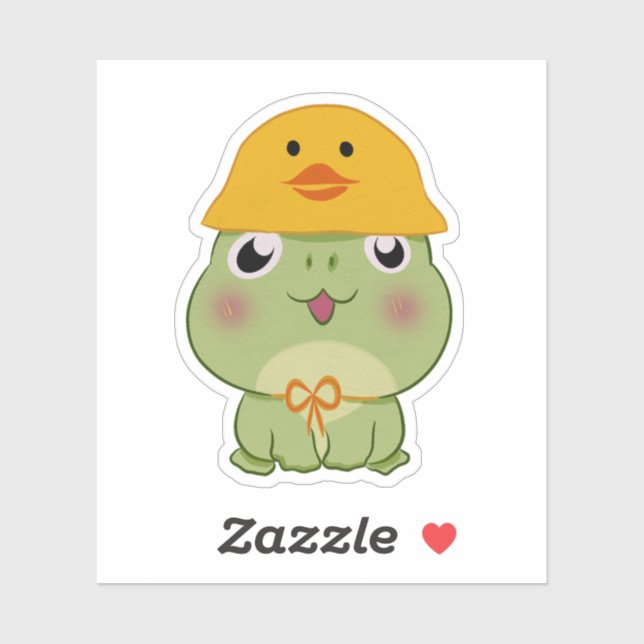 Adorable Kawaii Frog Wearing Duck Hat (Sheet)