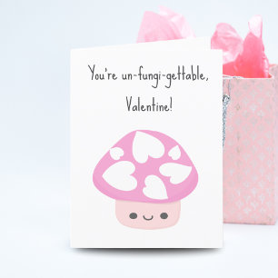 Adorable Kawaii Mushroom Valentine's Holiday Card