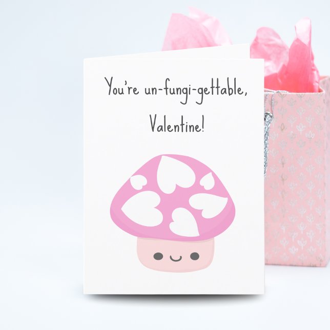 Adorable Kawaii Mushroom Valentine's  Holiday Card (Creator Uploaded)