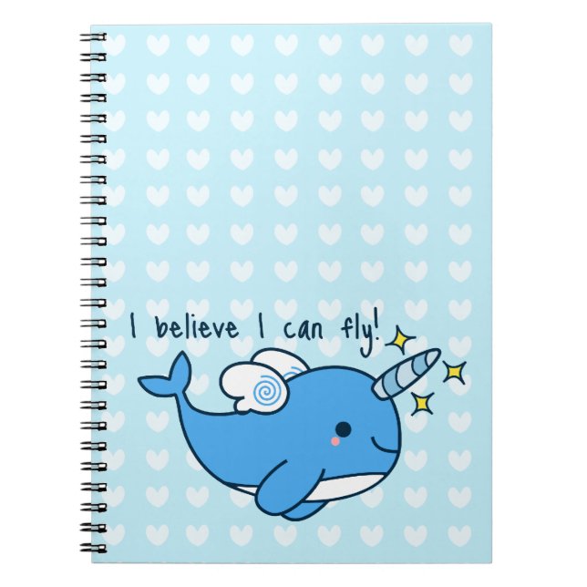 Adorable Kawaii Narwhal Notebook (Front)