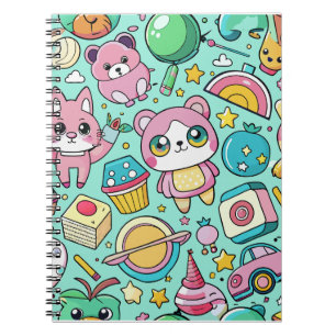 Adorable Kawaii Pattern Notebook