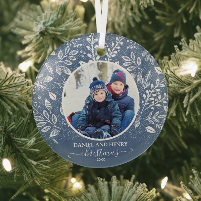 Adorable Keepsake Photo Christmas Glass Tree Decoration (Insitu)