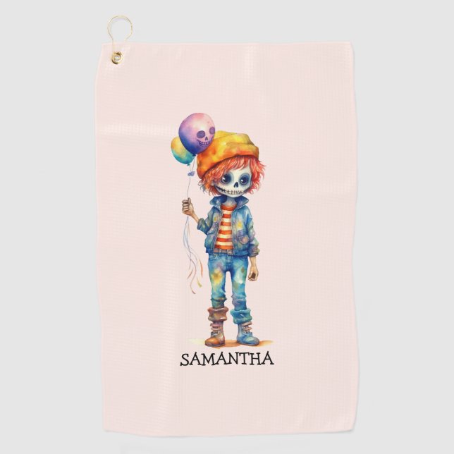 Adorable Kid Zombie - Cute Halloween (2) Golf Towel (Front)