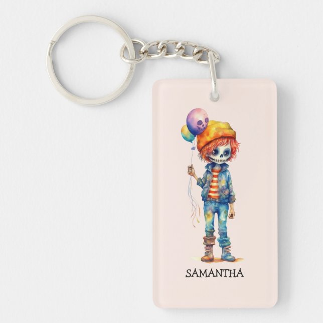 Adorable Kid Zombie - Cute Halloween (2) Key Ring (Front)