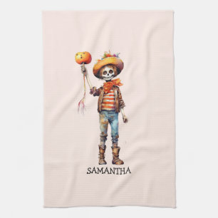 Adorable Kid Zombie - Cute Halloween (3) Tea Towel