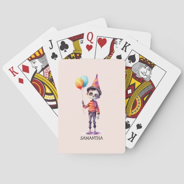 Adorable Kid Zombie - Cute Halloween (4) Playing Cards (Back)