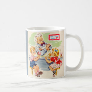 adorable kids at the soda fountain coffee mug