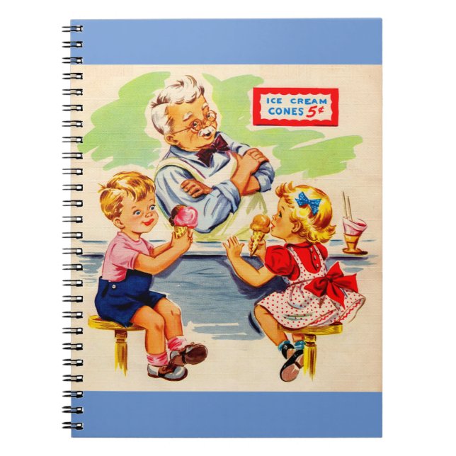 adorable kids at the soda fountain notebook (Front)